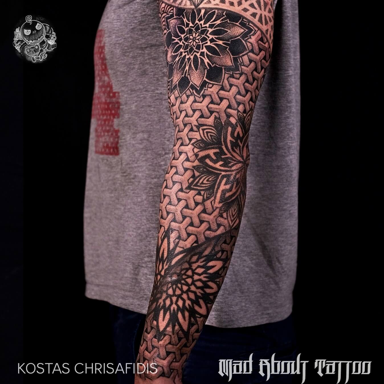 Mandala Tattoo At Left Arm